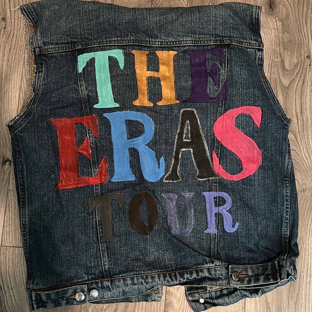Taylor Swift The Eras Tour Hand Painted Denim Vest